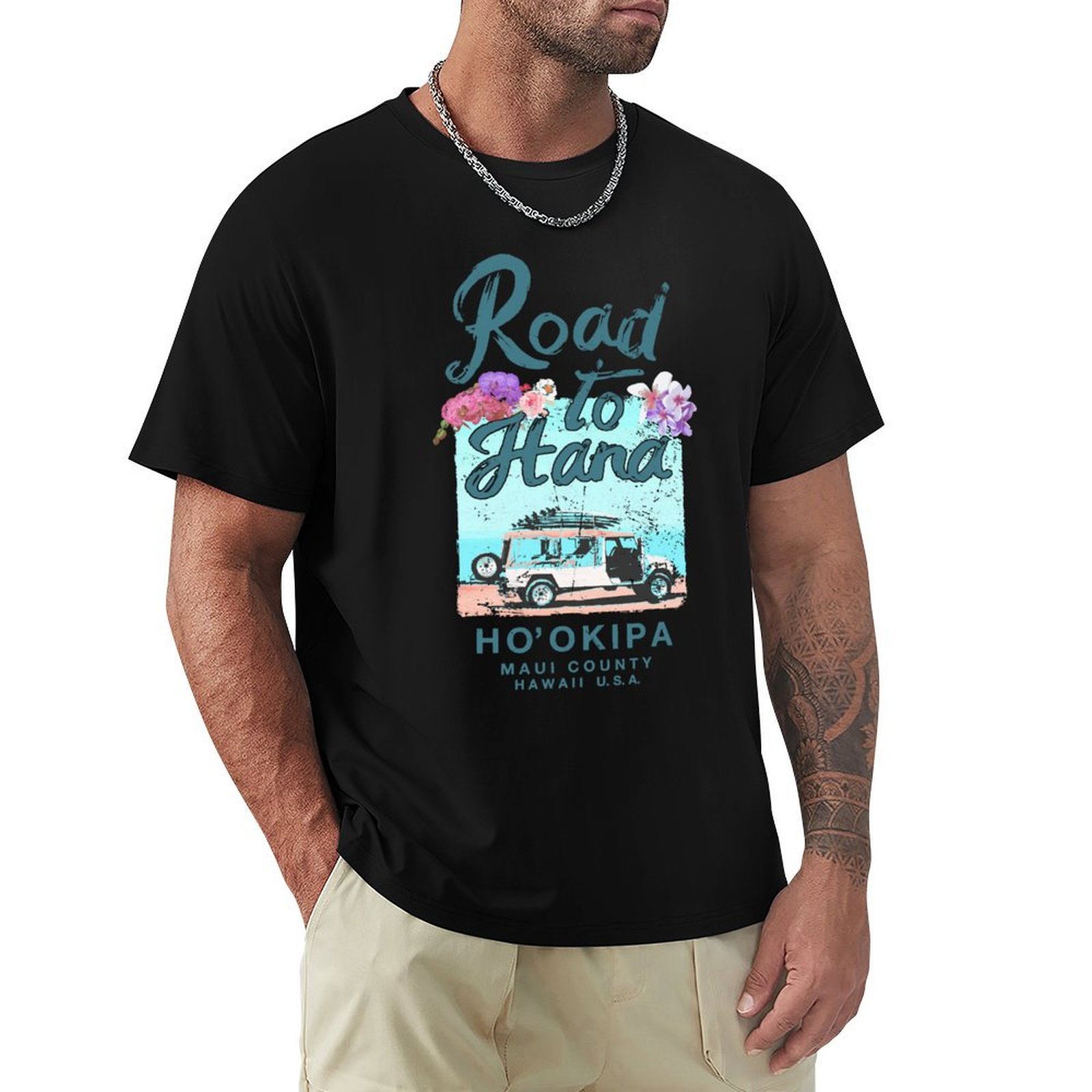 Vintage Hawaiian Floral Shirt - 로드 투 하나, 마우이, 하와이, 빈티지