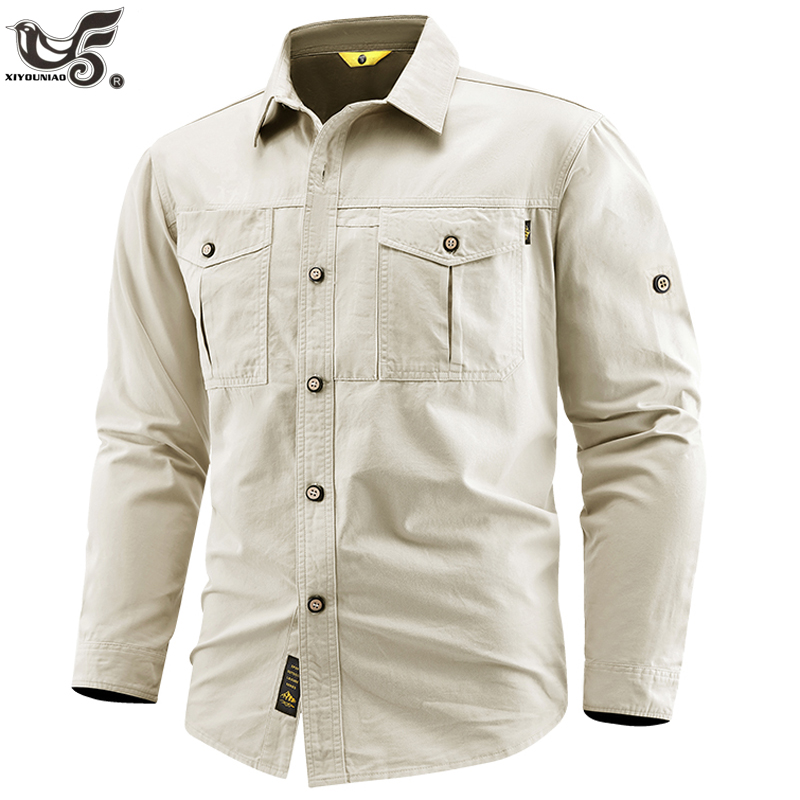 Tactical Military Shirt Cargo - 비즈니스 밀리터리 셔츠 남성 전술 긴팔