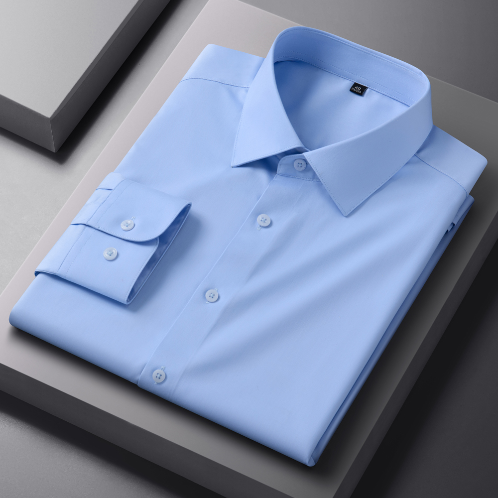 Breathable Bamboo Fiber Shirt Non Iron - 남성 비즈니스 캐주얼 드레스 셔츠 구김