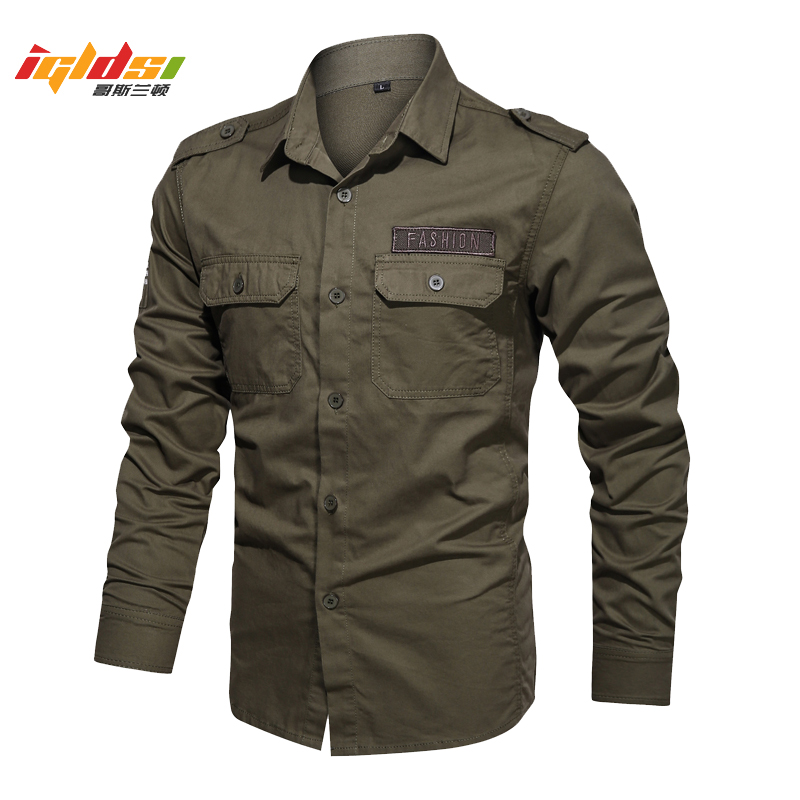 Tactical Military Shirt Cargo - 남성용 카고 셔츠, 밀리터리 스타일, 캐주얼