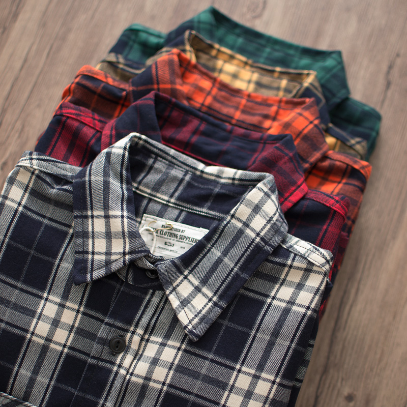 Flannel Plaid Shirt Heavy Weight - 가을 신상 미국 레트로 300g 헤비웨이트