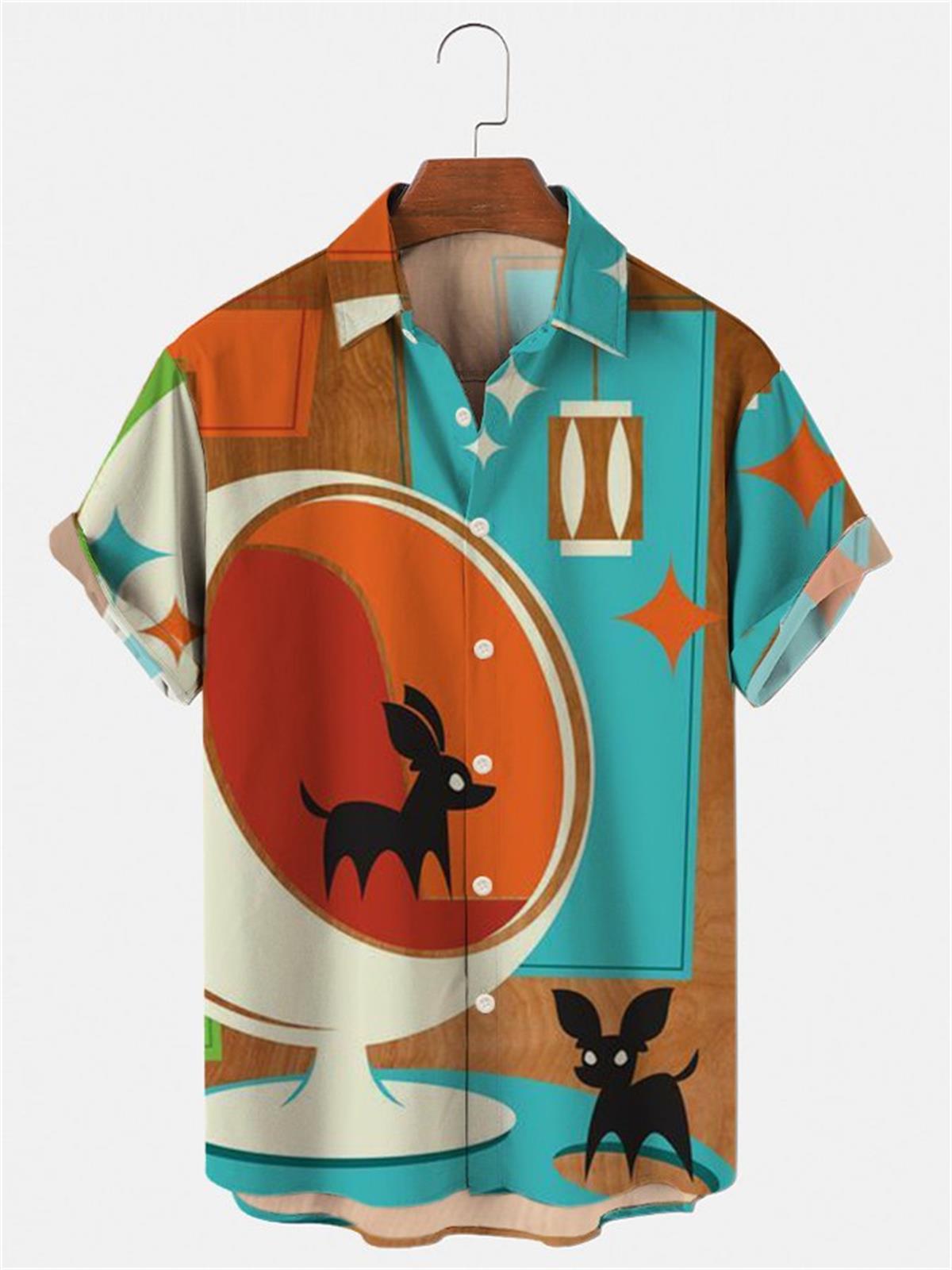 Vintage Hawaiian Floral Shirt - 남성용 하와이안 티셔츠, 3D 플로럴 셔츠,