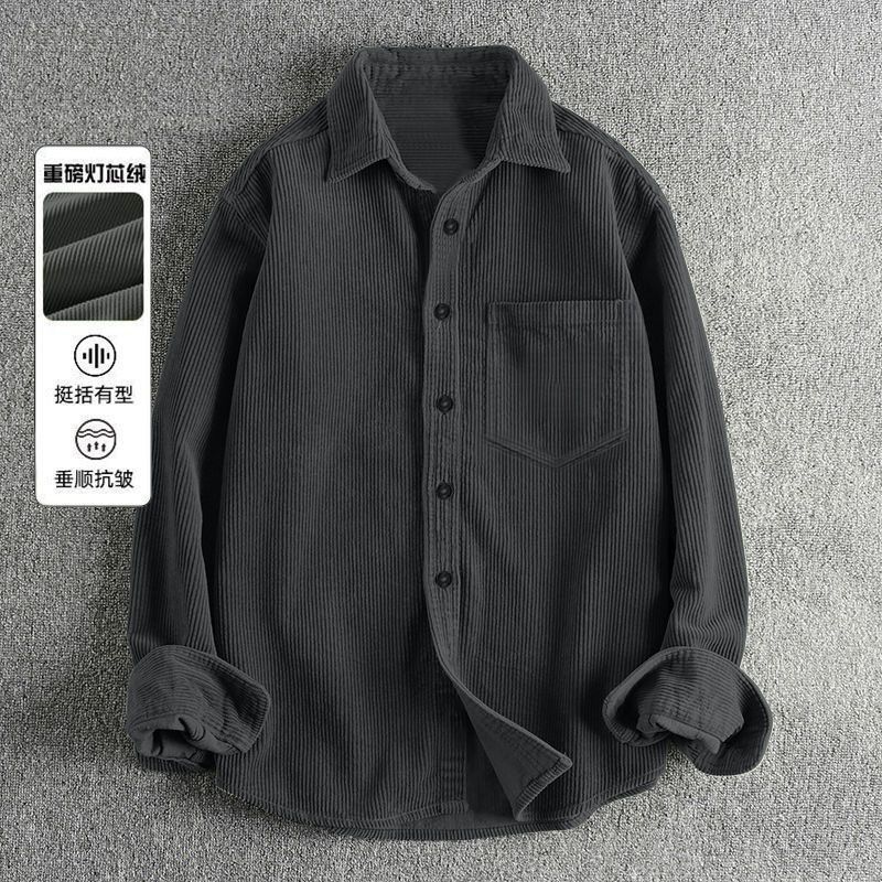 가을 남성 코듀로이 긴팔 셔츠 캐주얼 솔리드 컬러 세로 - Corduroy Button Up Shirt Men 리뷰 및 가격