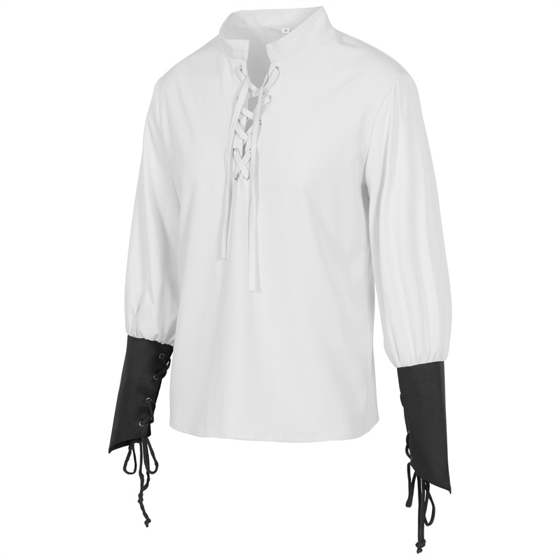 남성용 중세 해적 셔츠 르네상스 레이스업 블라우스 빈티 - Medieval Gothic Lace Up Pirate Shirt 리뷰 및 가격