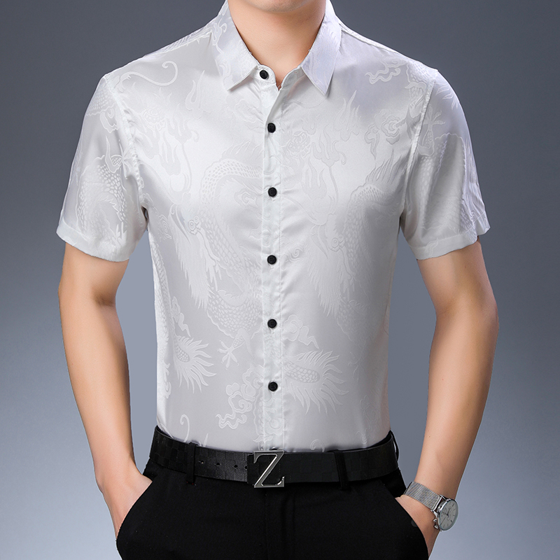 남성용 패션 패턴 실크 셔츠, 남성 캐주얼 드레스, 반 - Mens Satin Silk Dress Shirt 리뷰 및 가격