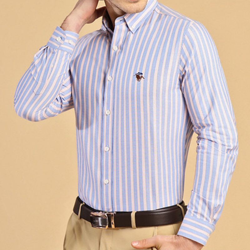 새로운 100% 순면 스마트 캐주얼 남성용 긴팔 셔츠, - Oxford Cotton Casual Shirt Business 리뷰 및 가격