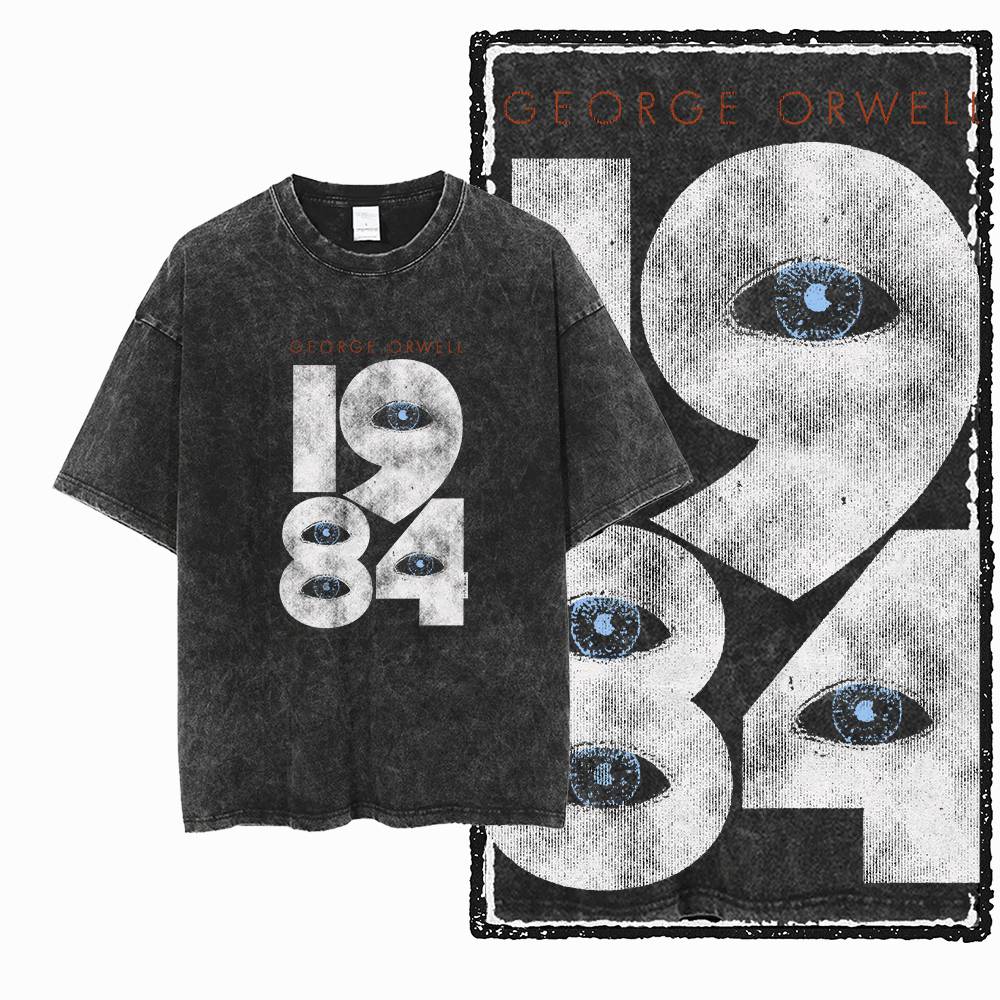 G02 익스클루시브 100% 코튼 빅 사이즈 1984  - Acid Wash Vintage Graphic T Shirt 리뷰 및 가격