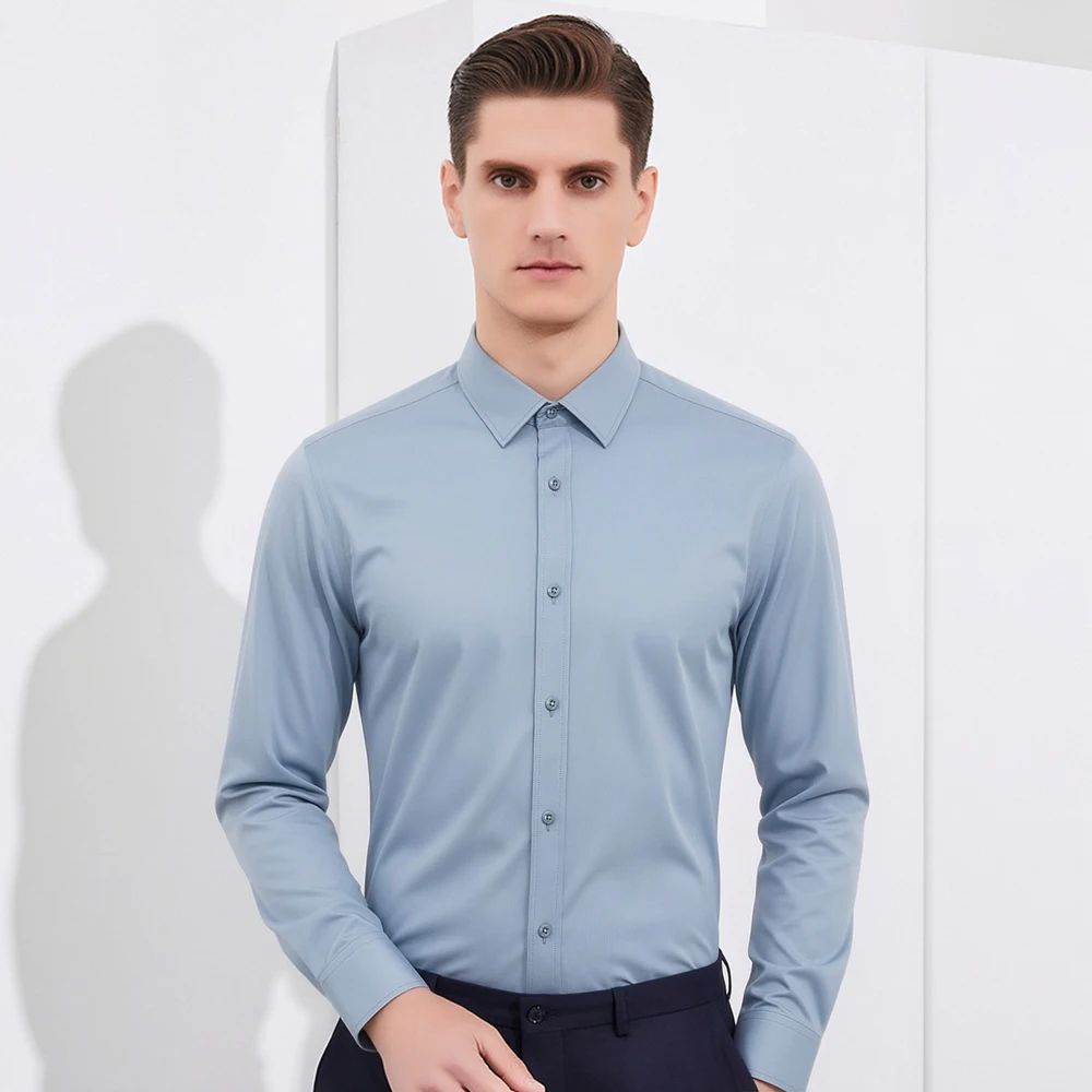 남성 비즈니스 노아이론 셔츠 4방향 스트레치 솔리드 포 - Breathable Bamboo Fiber Shirt Non Iron 리뷰 및 가격