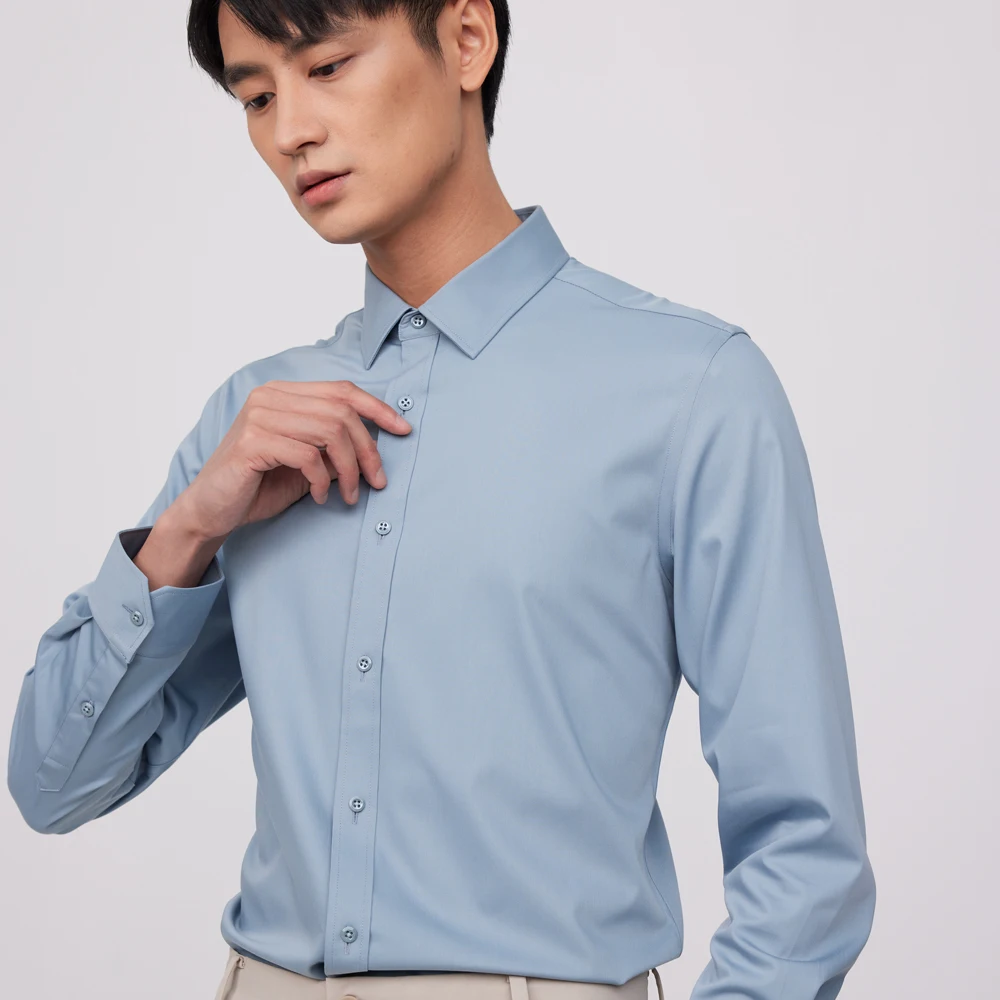 남성 비즈니스 노아이론 셔츠 4방향 스트레치 솔리드 포 - Breathable Bamboo Fiber Shirt Non Iron 리뷰 및 가격