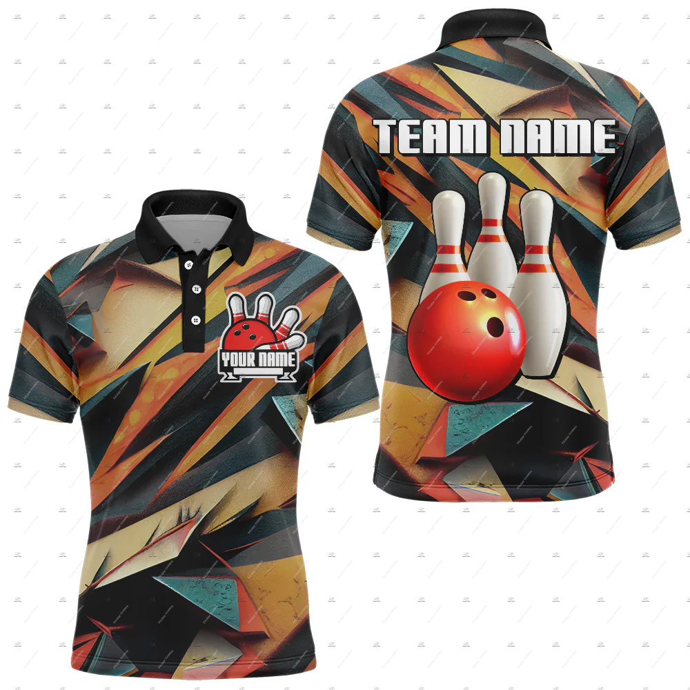 맞춤 이름 볼링 해골 불꽃 그래피티 그라데이션 빈티지  - Short Sleeve Bowling Shirt Retro 리뷰 및 가격