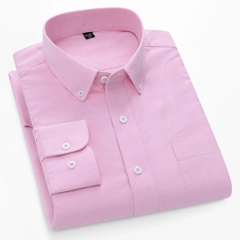남성용 100% 면 옥스포드 긴팔 셔츠 슬림핏 정장용  - Oxford Cotton Casual Shirt Business 리뷰 및 가격