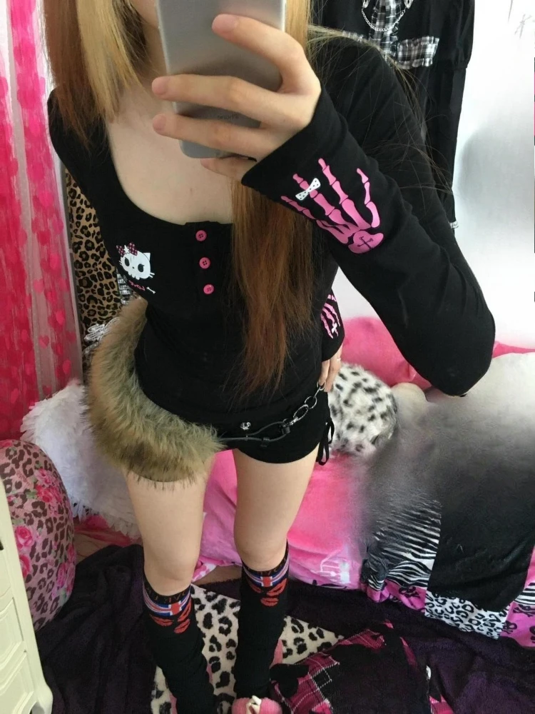 Y2K 빈티지 만화 프린트 티셔츠 여성 2025, 펑크 - T-Shirts 리뷰 및 가격