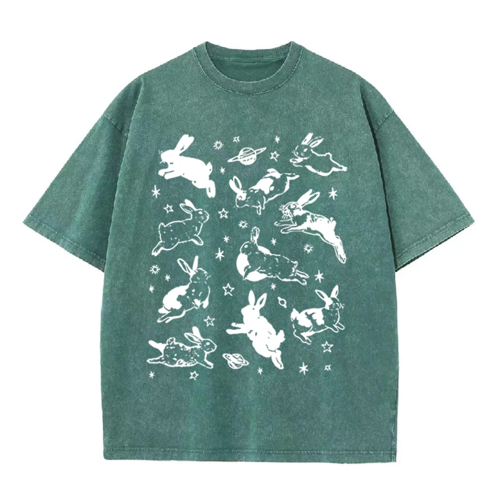 2026 빈티지 스페이스 래빗 플래닛 스타 그래픽 블랙 - Acid Wash Vintage Graphic T Shirt 리뷰 및 가격