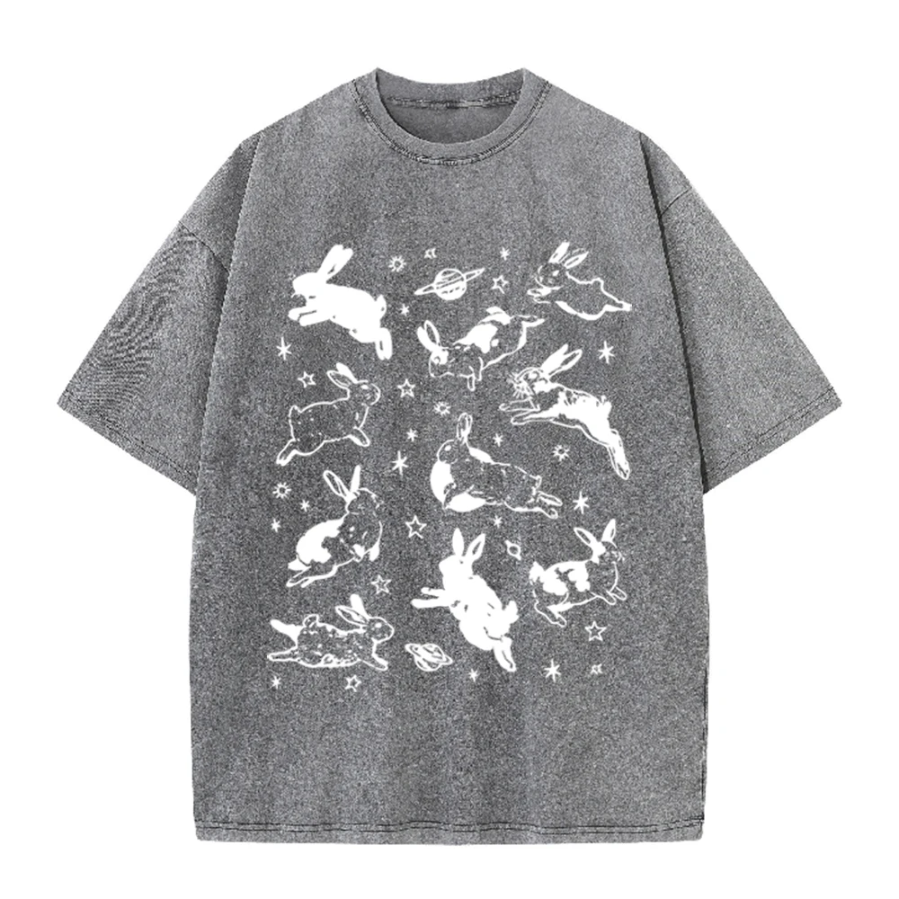 2026 빈티지 스페이스 래빗 플래닛 스타 그래픽 블랙 - Acid Wash Vintage Graphic T Shirt 리뷰 및 가격
