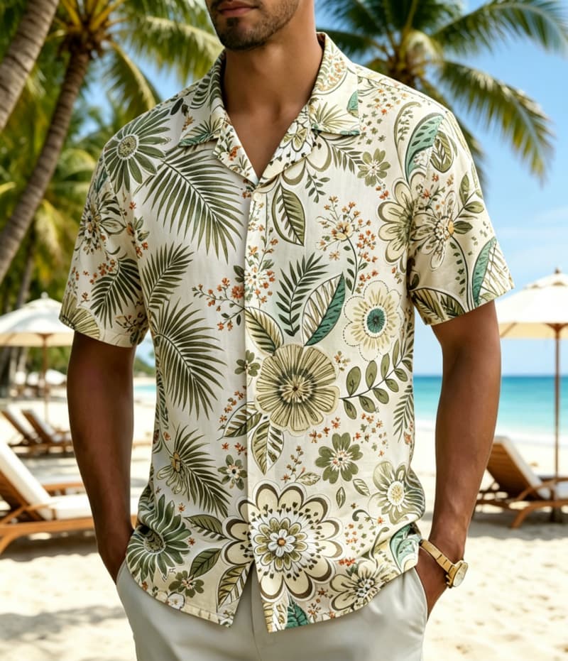남성용 빈티지 보헤미안 트로피컬 플로럴 프린트 셔츠,  - Vintage Hawaiian Floral Shirt 리뷰 및 가격