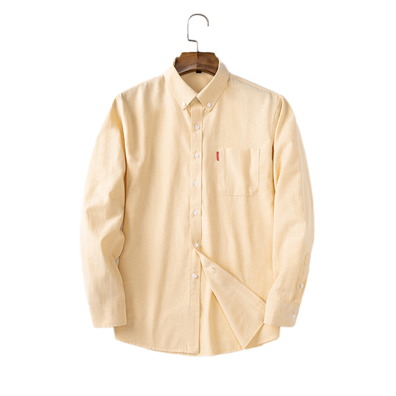 남성용 순면 옥스포드 천 긴소매 셔츠 슬림핏 포인티드  - Oxford Cotton Casual Shirt Business 리뷰 및 가격