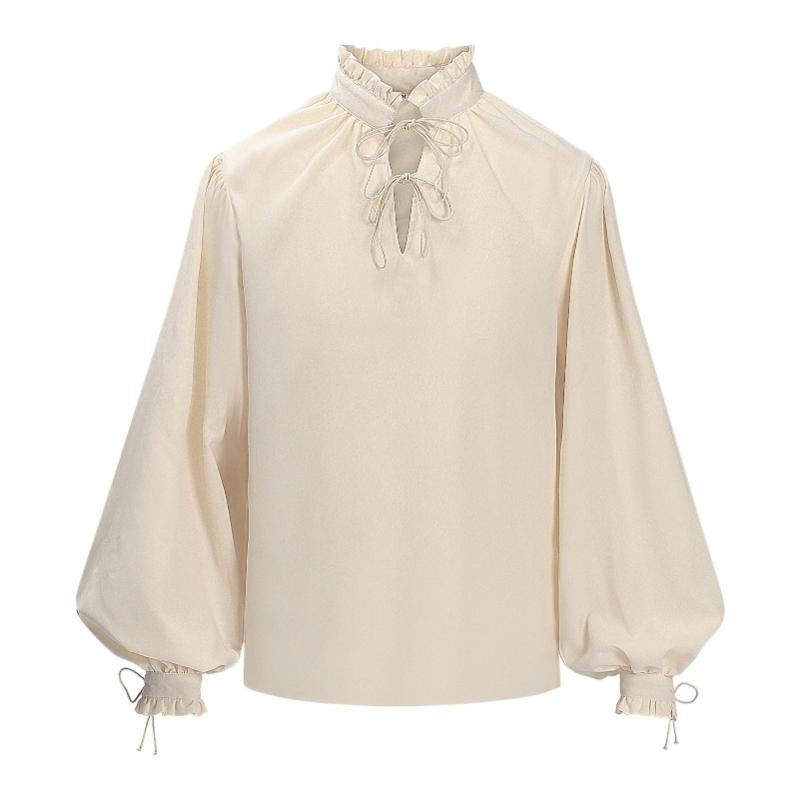 남성 여성을 위한 르네상스 중세 해적 셔츠, 베이지 러 - Medieval Gothic Lace Up Pirate Shirt 리뷰 및 가격