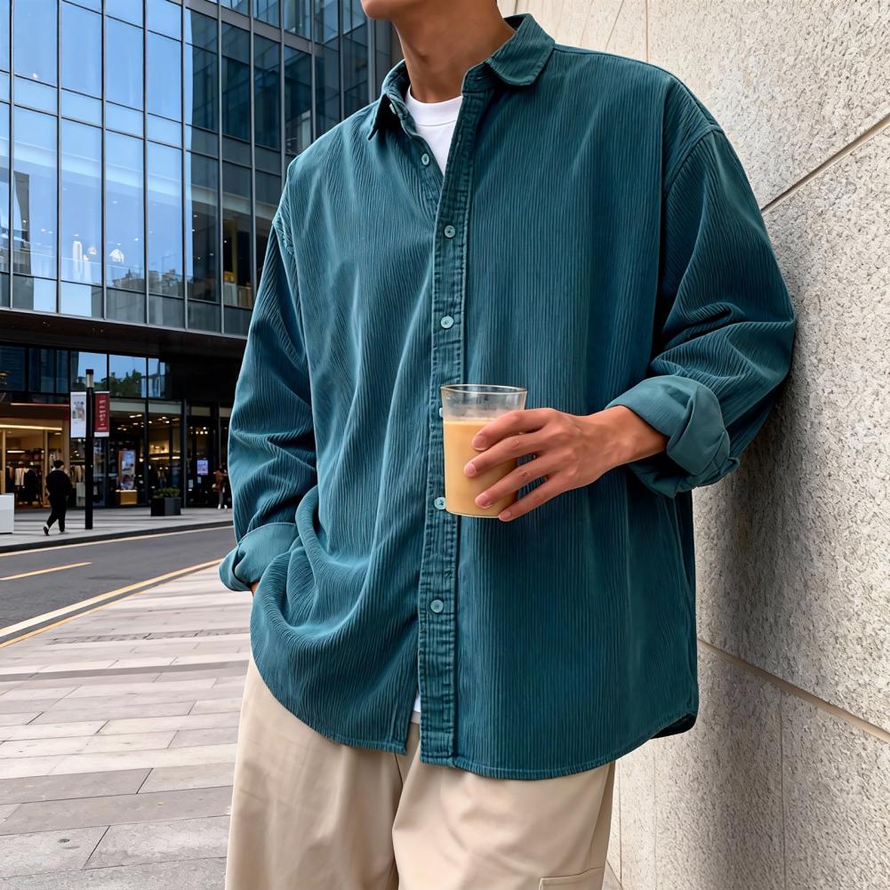 새로운 남성용 코듀로이 셔츠, 편안한 핏, 긴팔, 버튼 - Corduroy Button Up Shirt Men 리뷰 및 가격