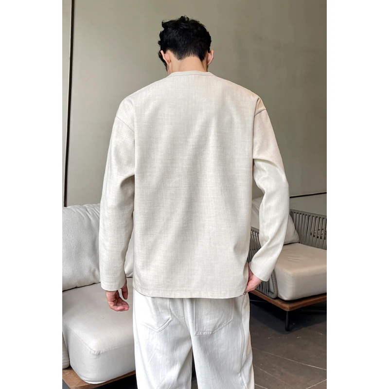 남성 캐주얼 인조 린넨 헨리 티셔츠 긴소매 3버튼 플래 - Mens Linen Shirt Long Sleeve 리뷰 및 가격