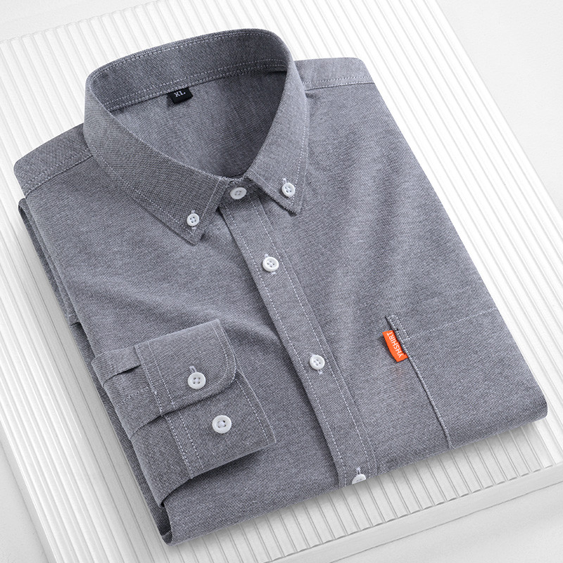 100% 순면 남성 비즈니스 셔츠 단색 긴팔 청년 캐주 - Oxford Cotton Casual Shirt Business 리뷰 및 가격