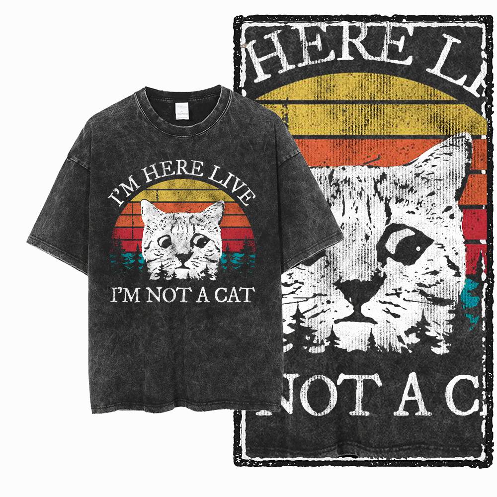 G55 산성 워싱 블랙 코튼 쿨캣 그래픽 남성 티셔츠  - Acid Wash Vintage Graphic T Shirt 리뷰 및 가격