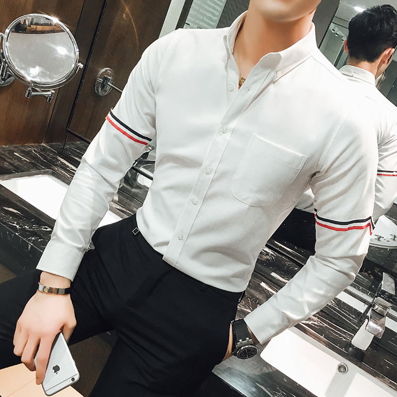 남성용 셔츠 - 옥스퍼드 코튼 혼방 칼라리스 셔츠, 세 - Oxford Cotton Casual Shirt Business 리뷰 및 가격