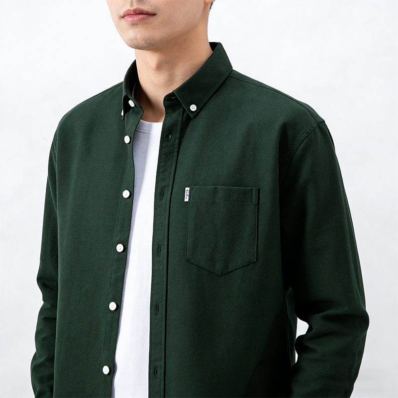 남성용 순면 옥스퍼드 솔리드 컬러 긴팔 캐주얼 셔츠 비 - Oxford Cotton Casual Shirt Business 리뷰 및 가격