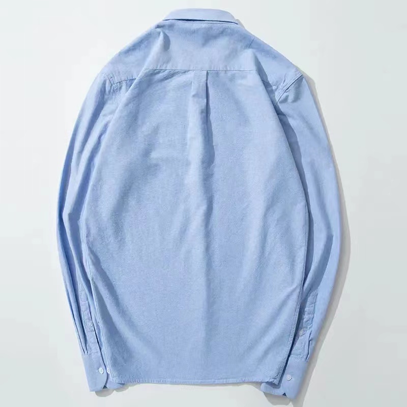 남성용 S-6XL 옥스포드 셔츠 긴 소매 퓨어 코튼 솔 - Oxford Cotton Casual Shirt Business 리뷰 및 가격