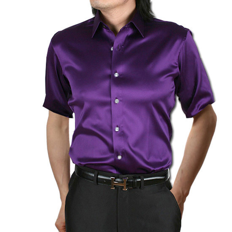 남성용 실크 새틴 드레스 셔츠, 반팔 실크 같은 셔츠, - Mens Satin Silk Dress Shirt 리뷰 및 가격