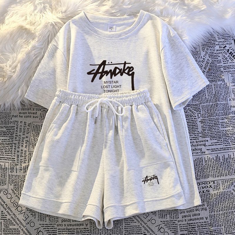 새로운 여성 플러스 사이즈 세트 성인 반팔 및 반바지  - T-Shirts 리뷰 및 가격