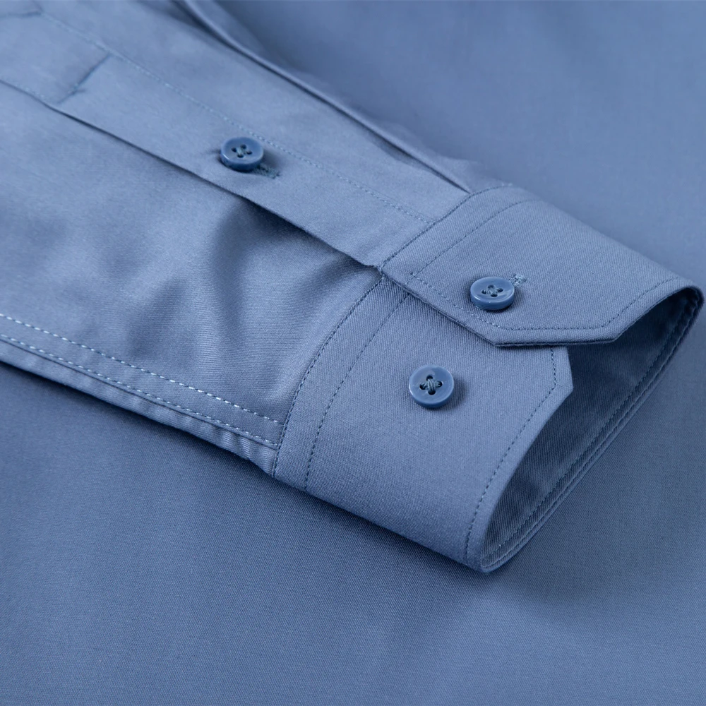 남성용 새틴 느낌의 긴팔 비즈니스 캐주얼 셔츠, 구김  - Breathable Bamboo Fiber Shirt Non Iron 리뷰 및 가격